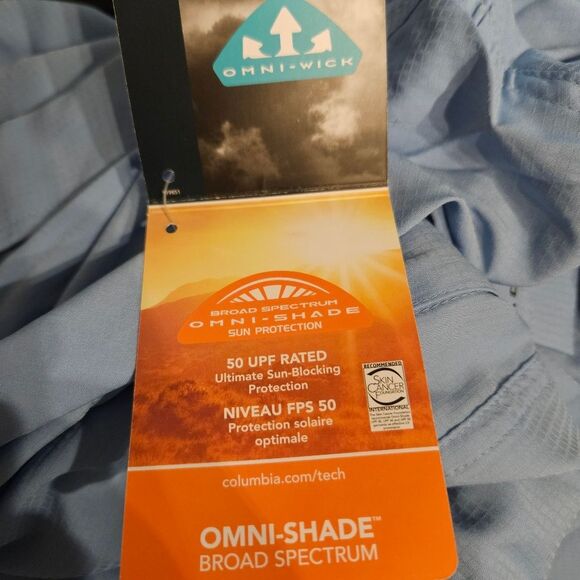 Columbia Omni Shade Men's Silver Ridge Utility Lite Shirt Light Blue Large Tall - Picture 10 of 10